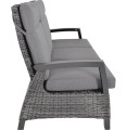 Ławka, sofa ogrodowa lounge Lesli Living Prato Forte 3-osobowa z regulowanymi oparciami – aluminium, antracyt