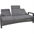 Ławka, sofa ogrodowa lounge Lesli Living Prato Forte 3-osobowa z regulowanymi oparciami – aluminium, antracyt