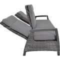 Ławka, sofa ogrodowa lounge Lesli Living Prato Forte 3-osobowa z regulowanymi oparciami – aluminium, antracyt