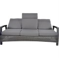 Ławka, sofa ogrodowa lounge Lesli Living Prato Forte 3-osobowa z regulowanymi oparciami – aluminium, antracyt