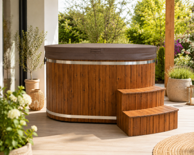 Kameralna balia ogrodowa OFUTURO BASIC 2-osobowa z piecem 28 kW | Prywatne SPA