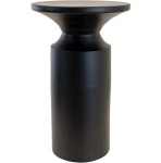 Stolik pomocniczy Lesli Living Louis Ø33 × 55 cm stalowy, czarny