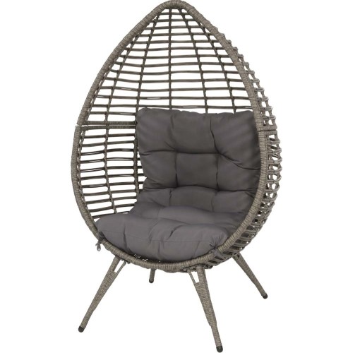 Fotel ogrodowy Lesli Living Chill Gris – fotel relaksacyjny z technorattanu