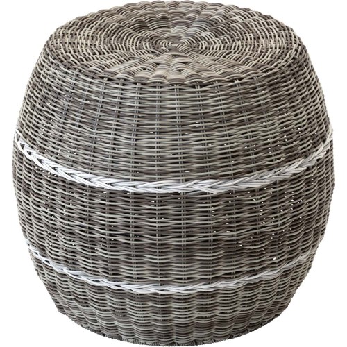 Puf ogrodowy Lesli Living Laos Ø46 × 40 cm – technorattan, beż