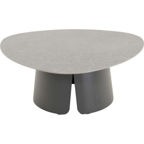 Stolik pomocniczy Lesli Living Alva 97×97×37 cm – aluminiowy, antracyt