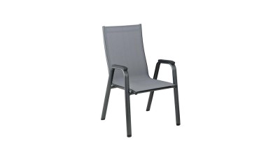 Kettler Cirrus Stapelsessel – aluminiowe krzesło ogrodowe sztaplowane z tkaniną Outdoorgewebe, antracyt