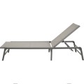 Leżak ogrodowy Lesli Living Lazzaro aluminiowy z regulowanym oparciem 193 × 56 × 31 cm antracyt