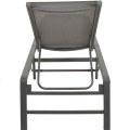 Leżak ogrodowy Lesli Living Lazzaro aluminiowy z regulowanym oparciem 193 × 56 × 31 cm antracyt