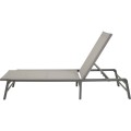 Leżak ogrodowy Lesli Living Lazzaro aluminiowy z regulowanym oparciem 193 × 56 × 31 cm antracyt