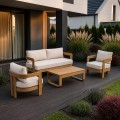 Loungeset Mylo beige – nowoczesny zestaw wypoczynkowy ogrodowy w naturalnym styl