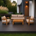 Loungeset Mylo beige – nowoczesny zestaw wypoczynkowy ogrodowy w naturalnym styl
