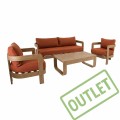Loungeset Mylo Ceglana czerwień – nowoczesny zestaw wypoczynkowy ogrodowy w naturalnym stylu