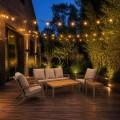 Zestaw wypoczynkowy Loungeset Donnan beige Lesli Living – elegancki komplet ogrodowy z bambusowymi detalami i beżowymi poduszkami