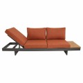Lesli Living Loungeset Barbados Red Zestaw wypoczynkowy, modułowy – nowoczesny zestaw ogrodowy z funkcją narożnika, leżanki, aluminium i drewno tekowe FSC