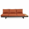 Lesli Living Loungeset Barbados Red Zestaw wypoczynkowy, modułowy – nowoczesny zestaw ogrodowy z funkcją narożnika, leżanki, aluminium i drewno tekowe FSC