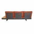 Lesli Living Loungeset Barbados Red Zestaw wypoczynkowy, modułowy – nowoczesny zestaw ogrodowy z funkcją narożnika, leżanki, aluminium i drewno tekowe FSC