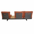 Lesli Living Loungeset Barbados Red Zestaw wypoczynkowy, modułowy – nowoczesny zestaw ogrodowy z funkcją narożnika, leżanki, aluminium i drewno tekowe FSC