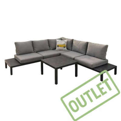 Lesli Living POLAND narożny zestaw mebli ogrodowych aluminium z poduszkami – nowoczesny komplet lounge