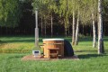 Balia ogrodowa OFURO KOMFORT 2-osobowa z hydromasażem, LED i piecem 28 kW