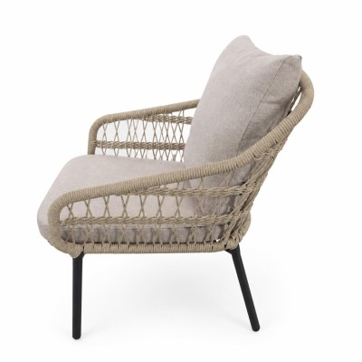 Krzesło ogrodowe, sznurkowe Lesli Living Parma Comfort - aluminiowe z oplotem Rope, beżowe