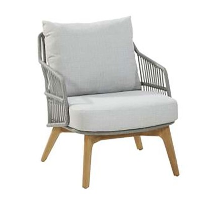 4Seasons Outdoor Sempre Living Sessel Teak Silver Grey – fotel lounge ogrodowy z poduszkami
