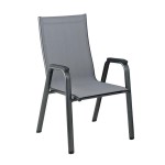 Kettler Cirrus Stapelsessel – aluminiowe krzesło ogrodowe sztaplowane z tkaniną Outdoorgewebe, antracyt