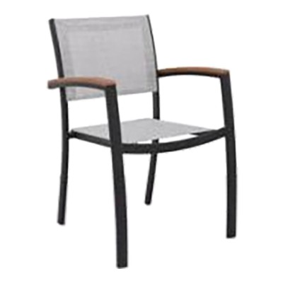 LifestyleGarden Ragusa Krzesło sztaplowane Aluminium/Textilene Antracyt/drewno