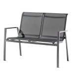 SIEGER Malaga ławka ogrodowa 2-osobowa aluminium i Textilux