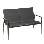 KETTLER Basic Plus Ławka ogrodowa 2-osobowa aluminium i tekstylina antracytowa