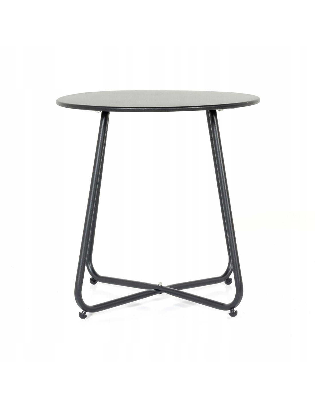 Stolik kawowy LIVO czarny 45x45x45 cm – nowoczesny stolik metalowy do salonu, tarasu i balkonu