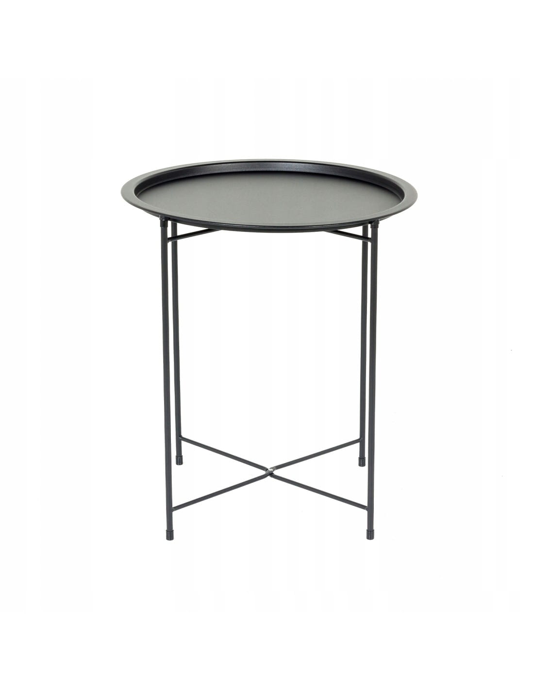 Stolik kawowy TAVO czarny 46x52 cm – nowoczesny metalowy stolik do salonu, balkonu i tarasu