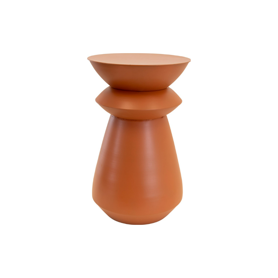 Stolik boczny LOUIS orange Ø30,5x49 cm – wysoki stolik dekoracyjny o rzeźbiarskiej formie
