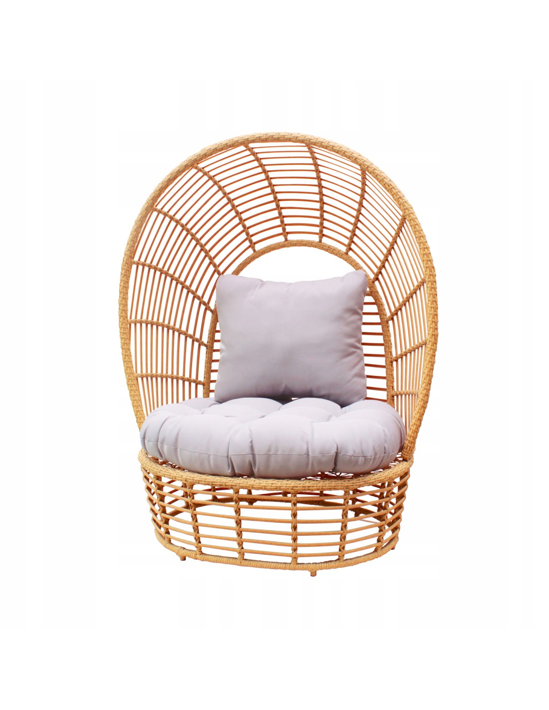 Elegancki Fotel ogrodowy kokon XXL technorattan boho z poduszkami